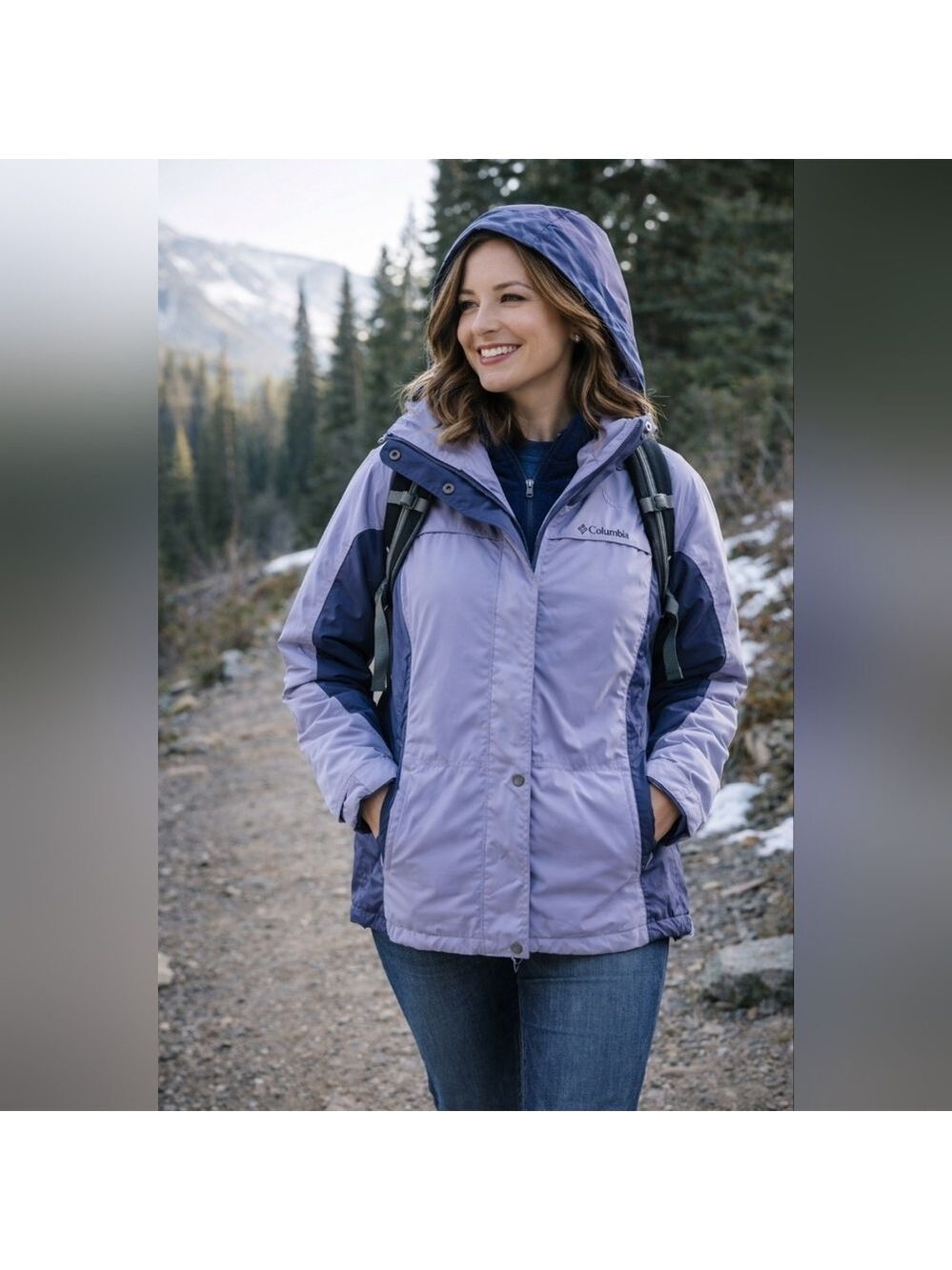 Columbia Women’s Core Interchange 3-in-1 Jacket Medium Blue Purple - Picture 1 of 10